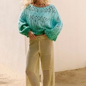 Nwt Free Carla Fauxchet Pants Size Medium Green Haze